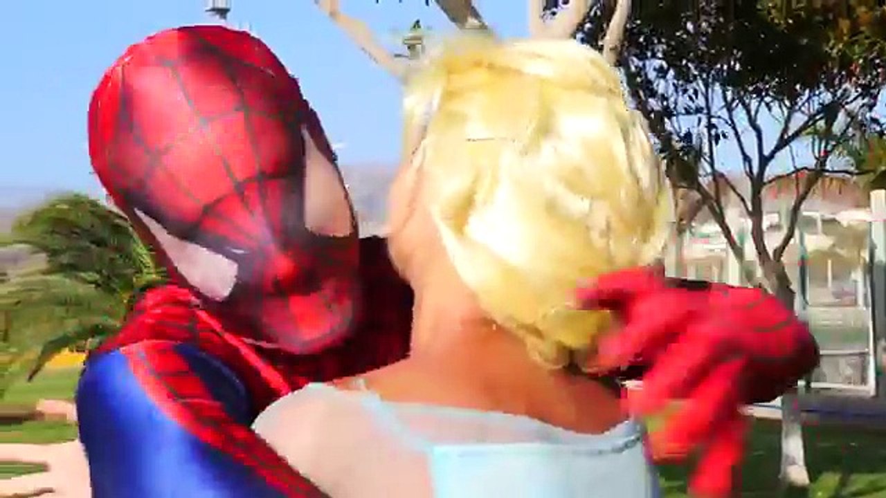 Frozen Elsa Falls in Love with Evil Jack Frost! w Spiderman in jail, maleficent, superhero