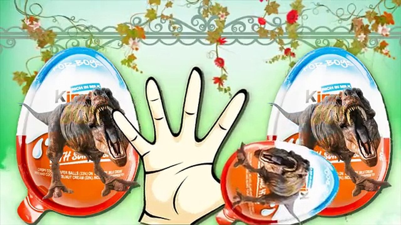 Surprise Egg 3D Kinder Joy Dinosaurs Finger Family Nursery