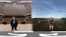 excerpt of a dual-stage interview in 360° between an European Deputy and a farmer