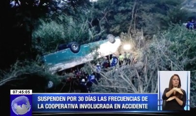 Cooperativa de transporte del accidente en Guayllabamba suspendida