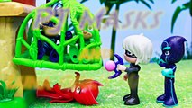 PJ Masks Night Ninja Steals the Deluxe Cat Car Sticky Splat Attacks Catboy with Owlette an