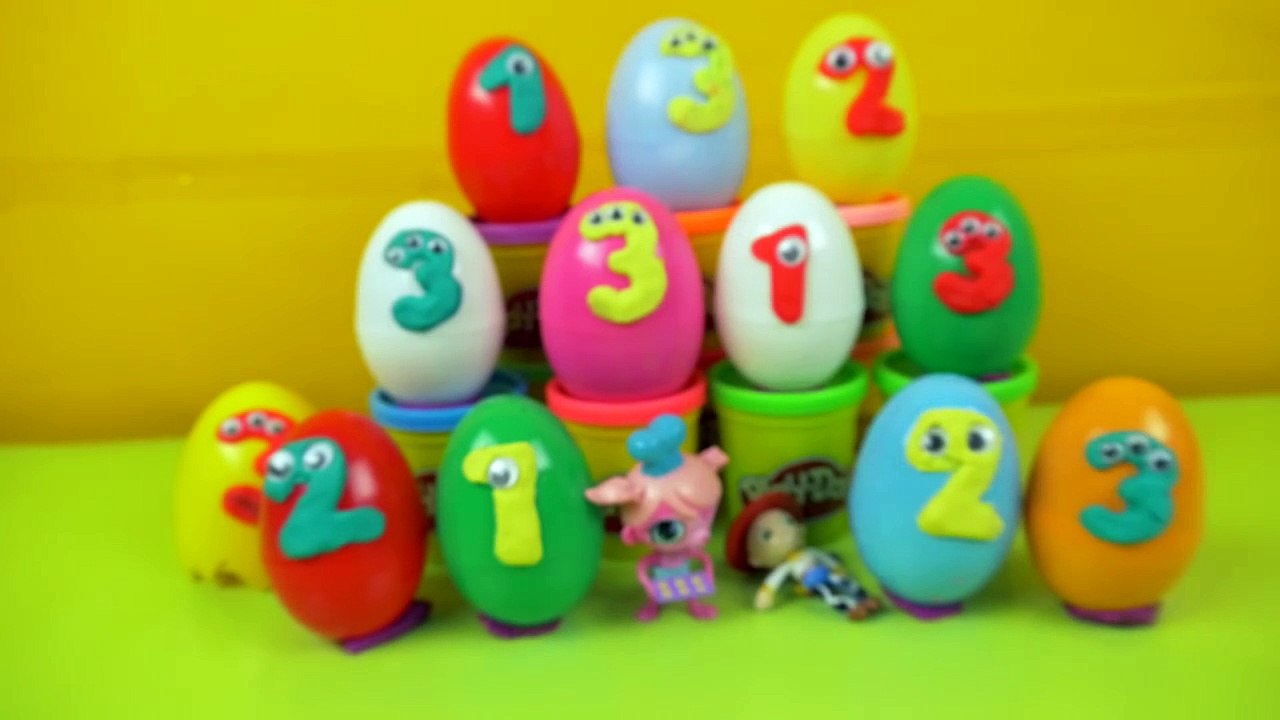 123 Learn Numbers with surprise eggs Minions Princess Sofia MLP Peppa Disney toys