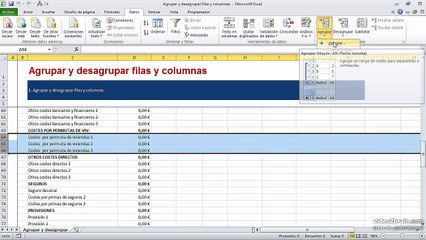 23 Agrupar y desagrupar filas y columnas 0254