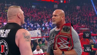 Brock Lesnar attacks new Universal Champion Goldberg, March 6, 2017