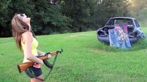 Kadın Tüfek Atışı ak47 kalaşnikof keleş av tüfeği tabanca 2017