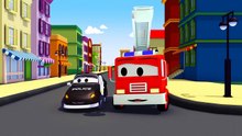 La Super Patrouille: camion de pompier et voiture de police, avec le Train et lAmbulance