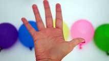 5 Wet Colours Balloons - Learn colors water balloon Finger Family nursery rhymes compilation-XFxtle