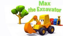 Cartoon and kids games. Excavator Max and surprise egg. Hot Cold game. Animation for kids.-E1