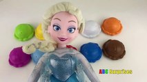 Frozen Elsa YUMMY ICE CREAM Learn Colors with Elsa By Stacking Ice Cream Scoop Cones ABC Surprises-CNcpM