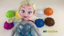 Frozen Elsa YUMMY ICE CREAM Learn Colors with Elsa By Stacking Ice Cream Scoop Cones ABC Surprises-CNcpM3