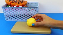 Pizza Cuttin Food VELCRO Cooking Toys For Children w_ M&Ms Vegetables & Fruits!-_GI7By