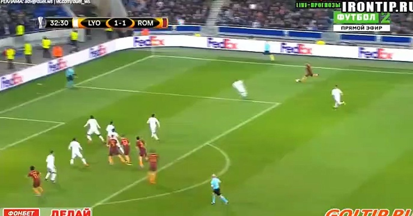 Fazio GOAL HD - Lyon 1-2 AS Roma 09.03.2017