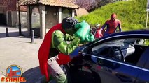 Spiderman & Frozen Elsa DRIVE RACE CARS!! Wonder Woman Joker Superhero Fun in Real Life!