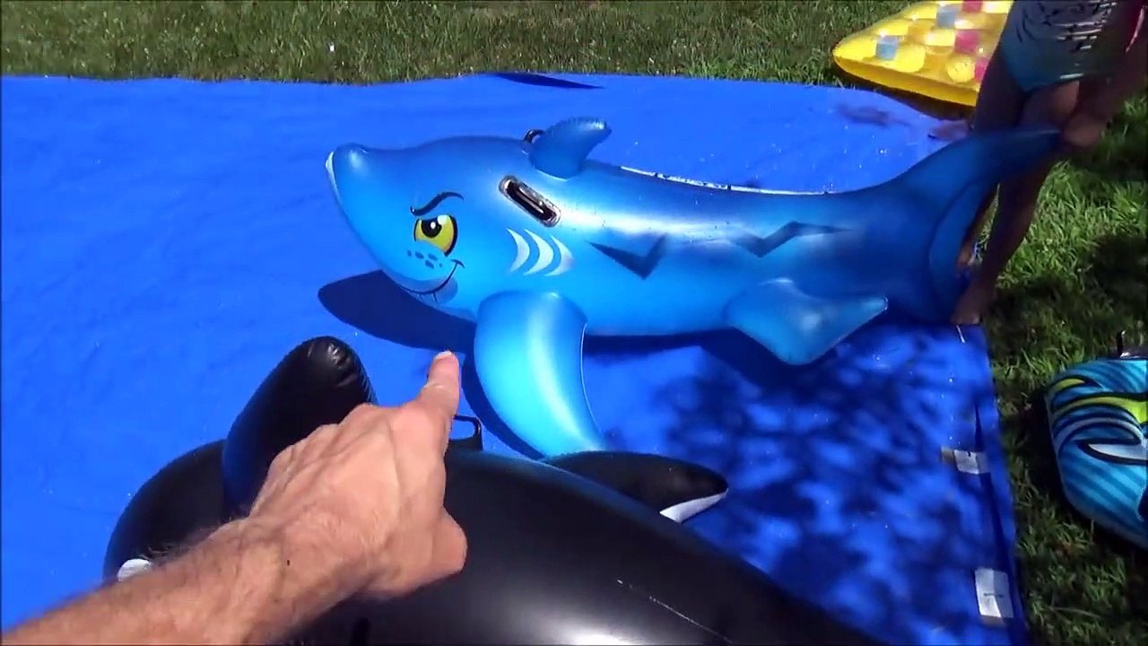 Giant Slip N Slide Party 'Toy Freaks Family Fails' Victoria Annabelle Freak Daddy-JZFx