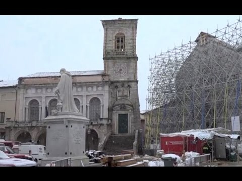 Norcia (PG) - Terremoto, messa in sicurezza delle chiese (07.03.17)