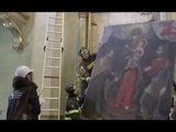 Camerino (MC) - Terremoto, recupero opere in Tempio Santa Caterina (23.02.17)