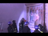 Visso (MC) - Terremoto, recupero opere lignee in chiesa Santa Maria (20.02.17)