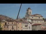 Abeto di Preci (PG) - Terremoto, lavori per chiesa San Martino (15.02.17)