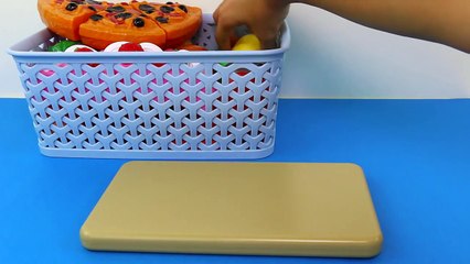 Pizza Cuttin Food VELCRO Cooking Toys For Children w_ M&Ms Vegetables & Fruits!-_G