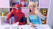 Spiderman vs Frozen Elsa Peppa Pig & Mickey Mouse Drawing Challenge - Play Doh Ice Cream Creations!-Uwsp