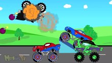 Auto Transport - SuperHeroes Monster Trucks - Video For Kids-PKMMUP