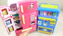 Hello Kitty Refrigerator Toys Drinks Vending Machines Learn Colors Clay Slime Surprise Egg-dkX9QgHA