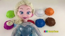 Frozen Elsa YUMMY ICE CREAM Learn Colors with Elsa By Stacking Ice Cream Scoop Cones ABC Surprises-CNcpM3F0