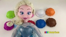 Frozen Elsa YUMMY ICE CREAM Learn Colors with Elsa By Stacking Ice Cream Scoop Cones ABC Surprises-CN