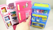 Hello Kitty Refrigerator Toys Drinks Vending Machines Learn Colors Clay Slime Surprise Egg-dkX9