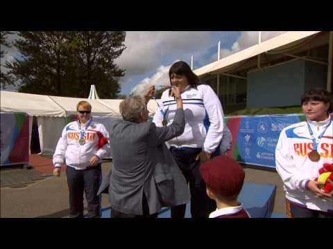 Women's shot put F12 | Victory Ceremony | 2014 IPC Athletics European Championships Swansea