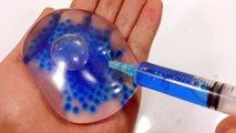 DIY How To Make 'Orbeez Slime Water Balloons' Syringe Real Play Learn Colors Slime Toy-RIHVJk
