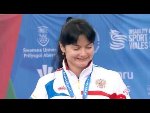 Women's shot put F55 | Victory Ceremony | 2014 IPC Athletics European Championships Swansea