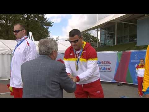 Men's discus F11 | Victory Ceremony | 2014 IPC Athletics European Championships Swansea