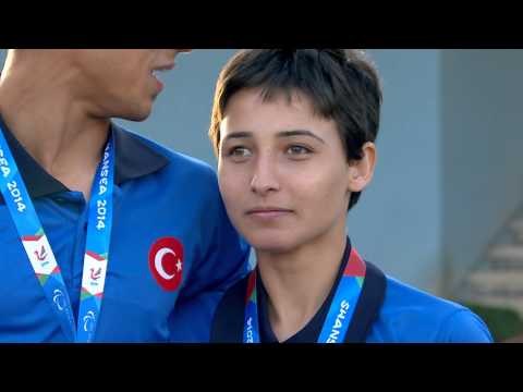 Women's 100m T11 | Victory Ceremony | 2014 IPC Athletics European Championships Swansea
