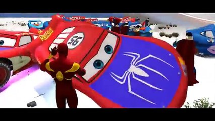Nursery Rhymes Disney Cars Pixar Spiderman & Lightning McQueen Smash ( ABC Songs for Child