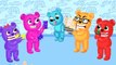 Mega Gummy Bear crying Jumping On the Trampoline! Finger Family Nursery Rhymes for Kids