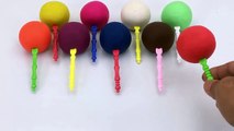 Learn Colors & Number From One To Nine Play Dough Lollipops  Animal Vehicles Molds Fun for Kids-qY