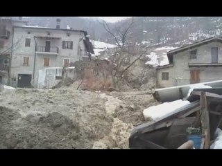 Pinto di Acquasanta Terme (AP) - Frana causata da scioglimento neve (09.02.17)
