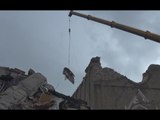 Amatrice (RI) - Terremoto, rimozione cornicione chiesa San Francesco (09.02.17)