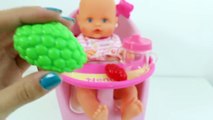 Baby Doll Nenuco High Chair Baby Doll Lunch Toy Cutting Food Play-Doh Food Toy Videos