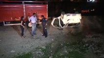 Adana - Alkollü Sürücü Polisten Kaçarken Takla Attı