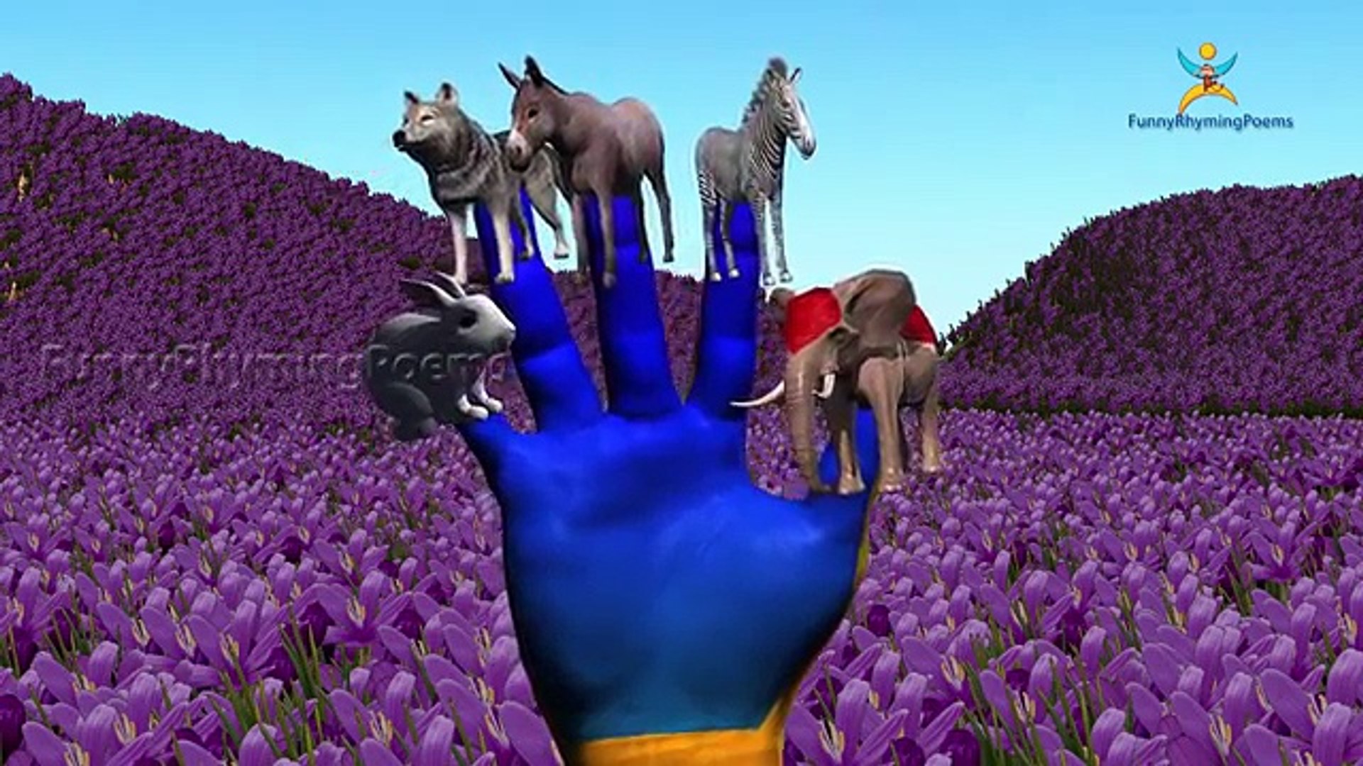 Wild Animals Finger Family Rhymes Song - Learn Wild Animals Names and Sounds For Children