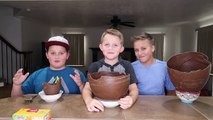 Chocolate Surprise Egg Giant Ice Cream Sundae Challenge! Kids Eat Real Food - Candy Challenges!-QsEbid