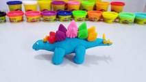 Play Doh Rainbow Dinosaur Stegosaurus * How To Make Rainbow Dinosaur Stegosaurus