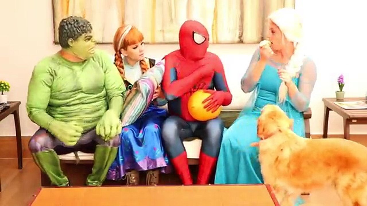Spiderman vs Frozen Elsa & Anna NERF WAR BATTLE w/ Joker, Hulk - Superhero In Real Life IR