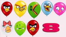 Learn to Count Numbers 1 to 10 with Angry Birds Balloons - Learn Colors With Angry Birds Balloons