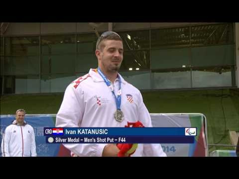 Men's shot put F44 | Victory Ceremony | 2014 IPC Athletics European Championships Swansea