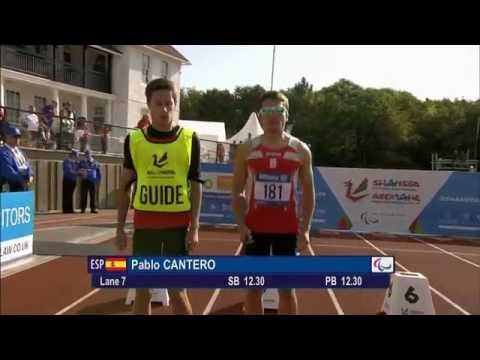 Men's 100m T11 | semi-final 1 | 2014 IPC Athletics European Championships Swansea