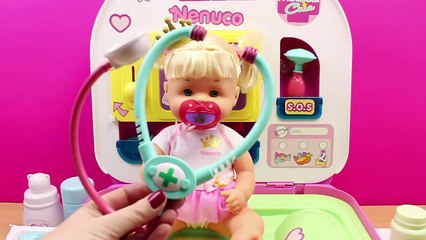 La Bebé Nenuco Princesa Cuca está malita, tiene gripe y va al doctor _ Juguetes de médicos-6UitIhOEXpI