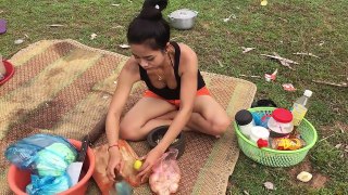 village food factory - how to fry chicken with vegetable   Asian food